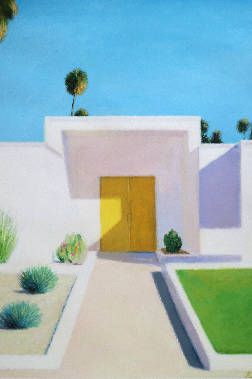 wall-art-print-canvas-poster-framed-Yellow Door , By Ieva Baklane-1