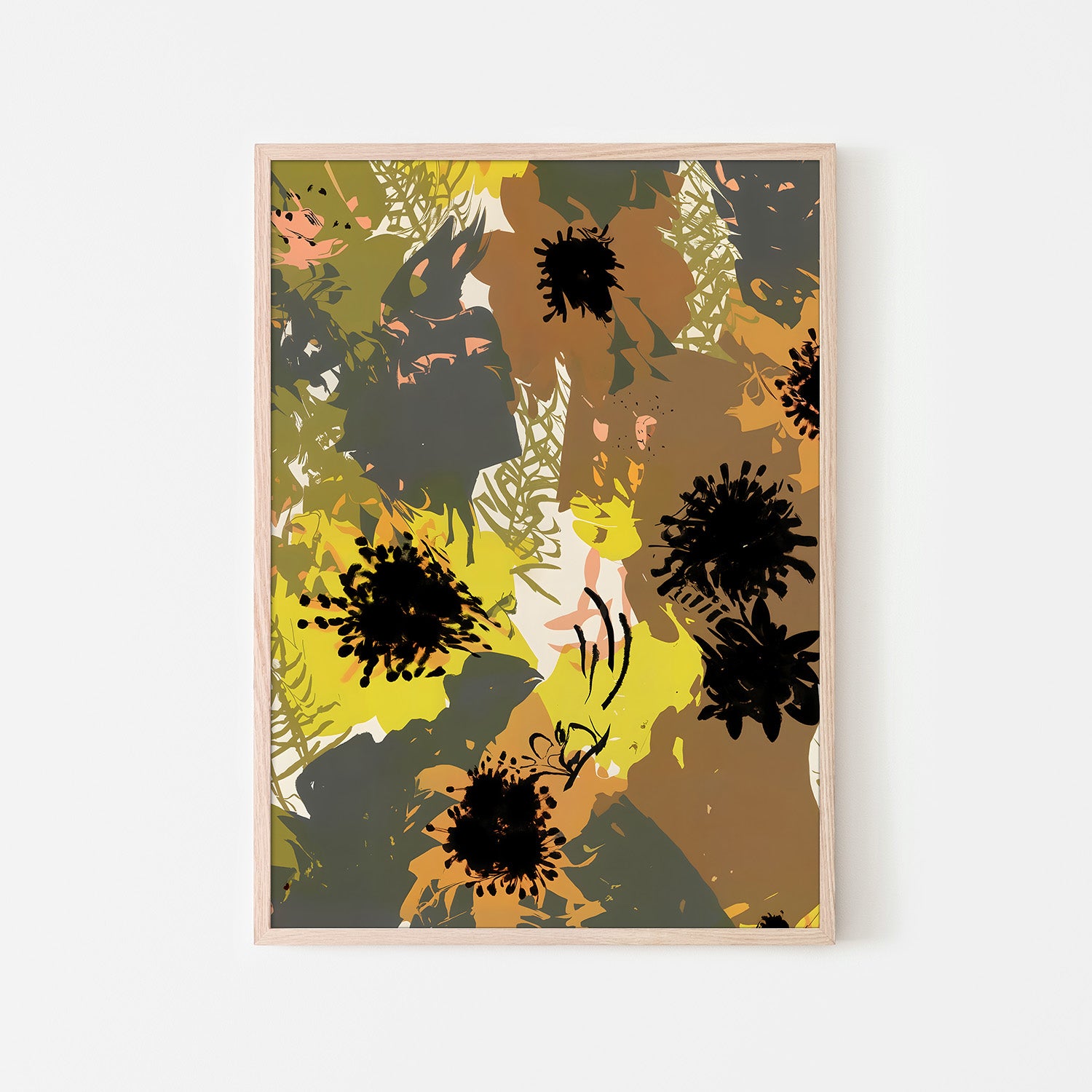 wall-art-print-canvas-poster-framed-Yellow Ochre Florals-6