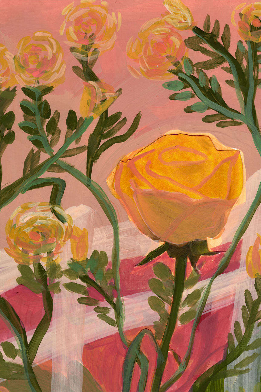 wall-art-print-canvas-poster-framed-Yellow Roses , By Eleanor Baker-1