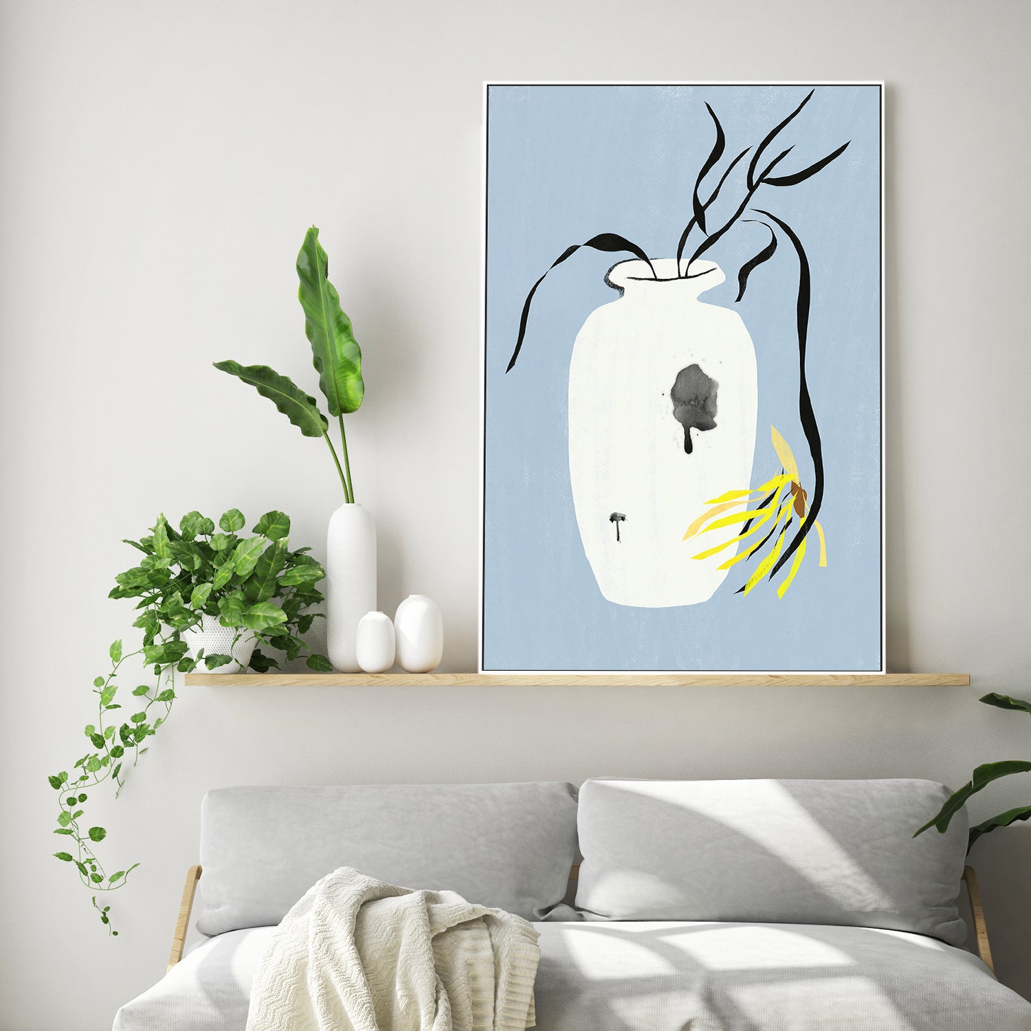 wall-art-print-canvas-poster-framed-Yellow wilt-2