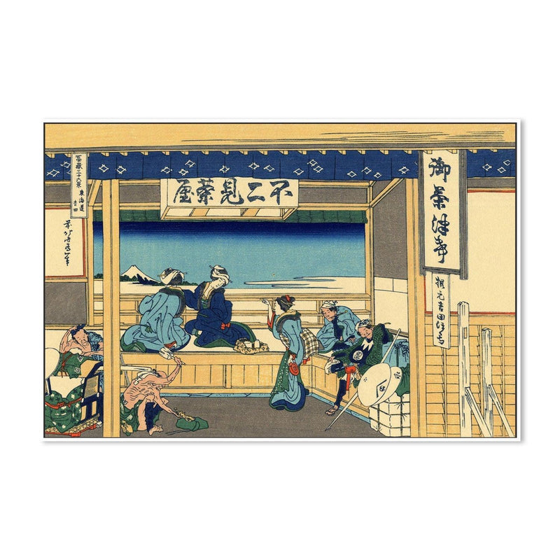 wall-art-print-canvas-poster-framed-Yoshida at Tokaido-by-Katsushika Hokusai-Gioia Wall Art