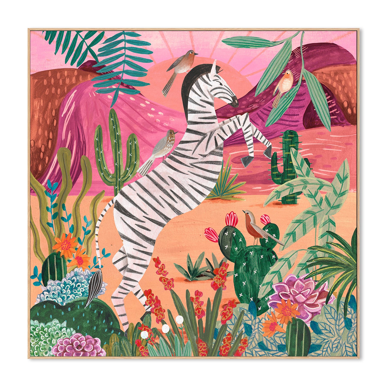 wall-art-print-canvas-poster-framed-Zebra in the mountains-4