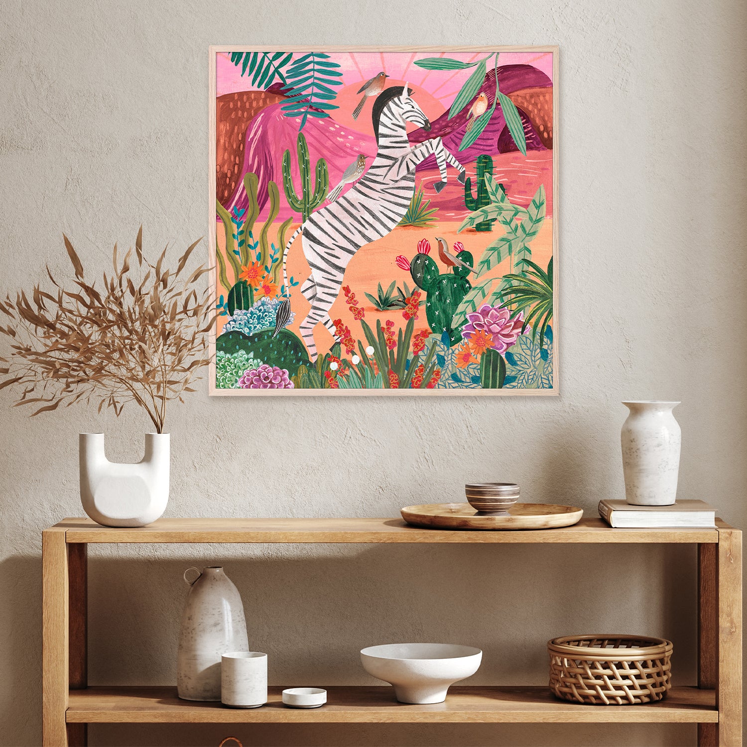 wall-art-print-canvas-poster-framed-Zebra in the mountains-9