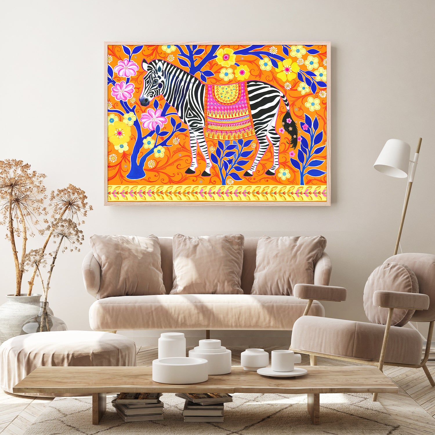 wall-art-print-canvas-poster-framed-Zebra's Vibrant Dream-9