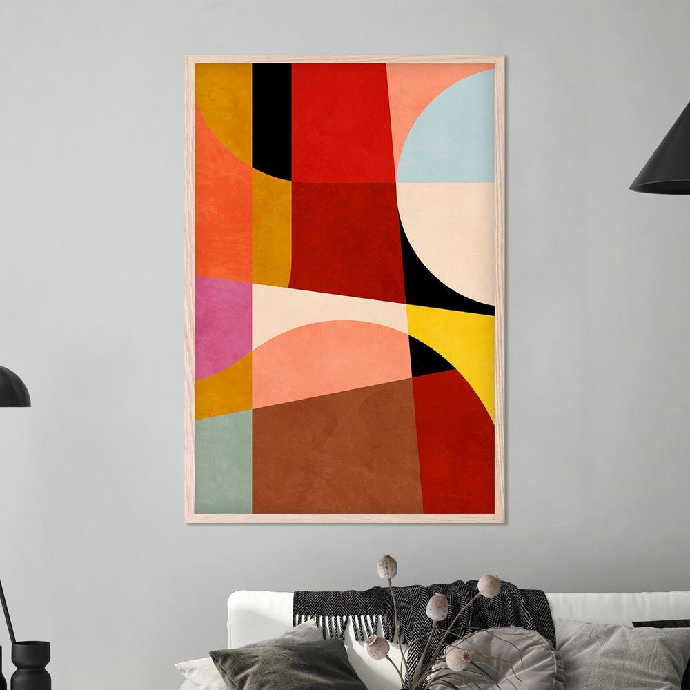 Warm Colors Bauhaus Geometry, Style B-by-Ana Rut Bre-wall-art-print-canvas-poster-framed-Gioia