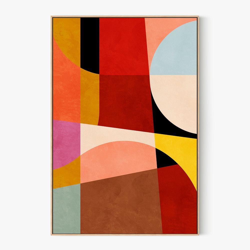 Warm Colors Bauhaus Geometry, Style B-by-Ana Rut Bre-wall-art-print-canvas-poster-framed-Gioia