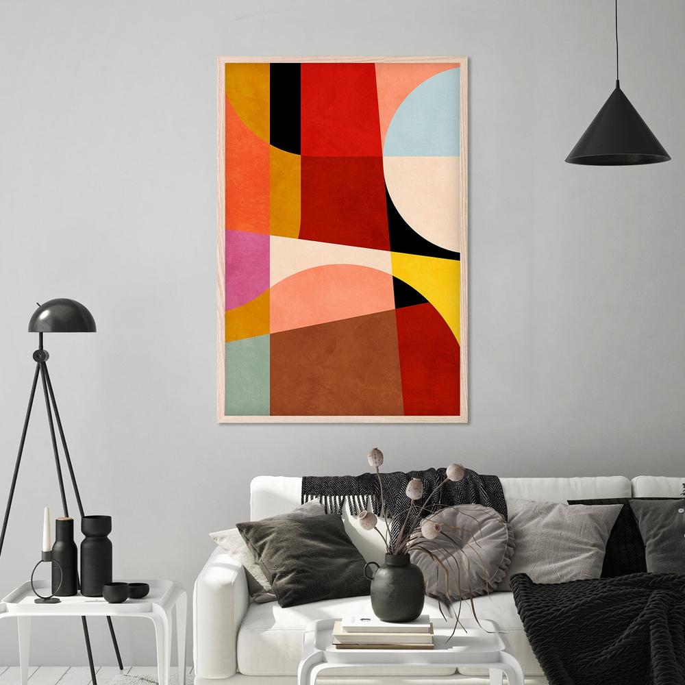 Warm Colors Bauhaus Geometry, Style B-by-Ana Rut Bre-wall-art-print-canvas-poster-framed-Gioia