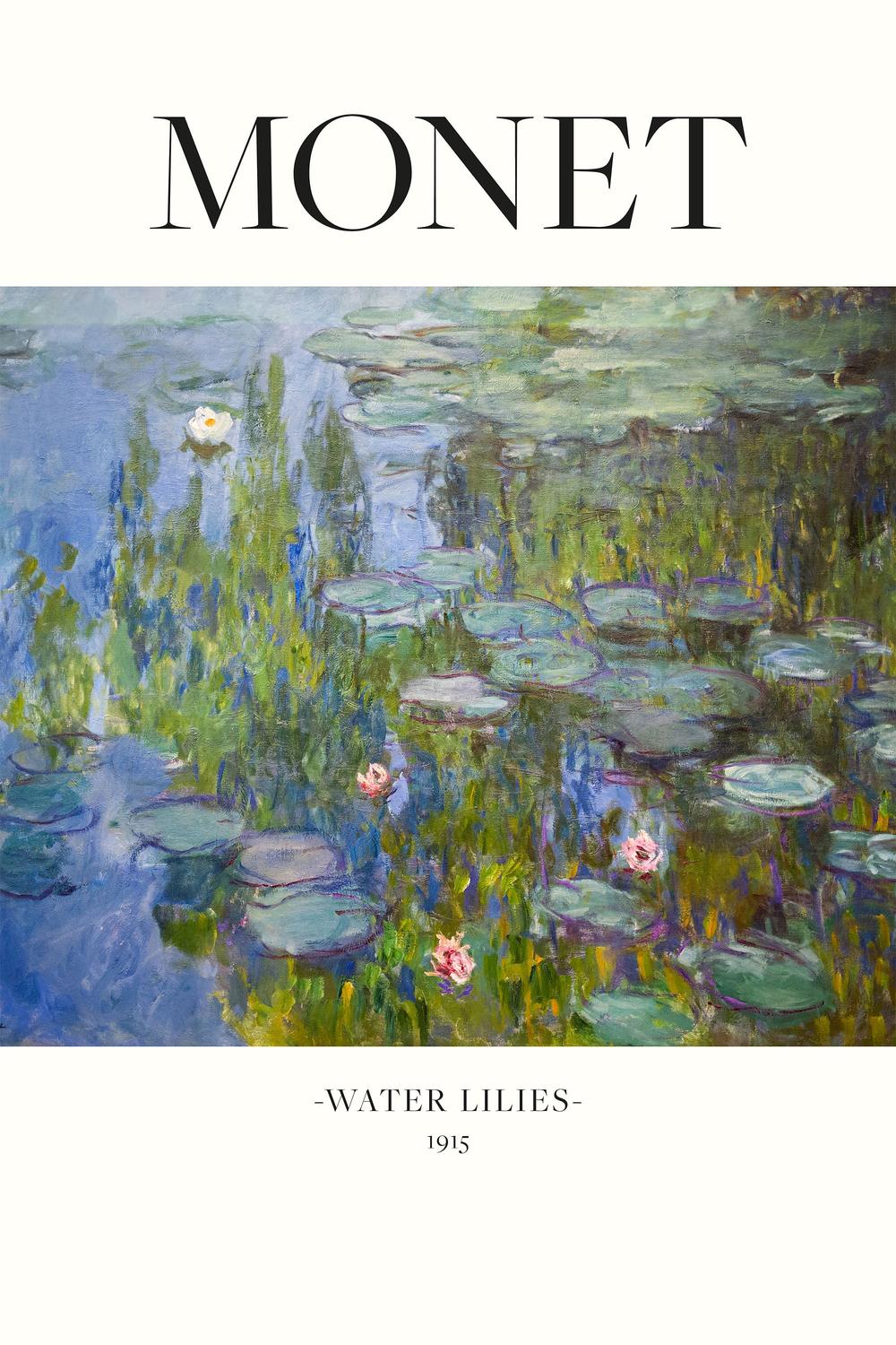 Water Lilies 1915-by-Claude Monet-wall-art-print-canvas-poster-framed-Gioia
