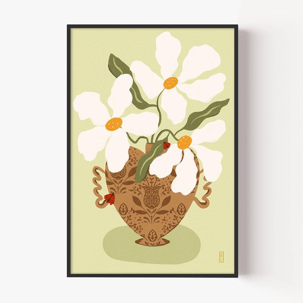 Whimsical Floral Heart-by-Dirkie Nell-wall-art-print-canvas-poster-framed-Gioia
