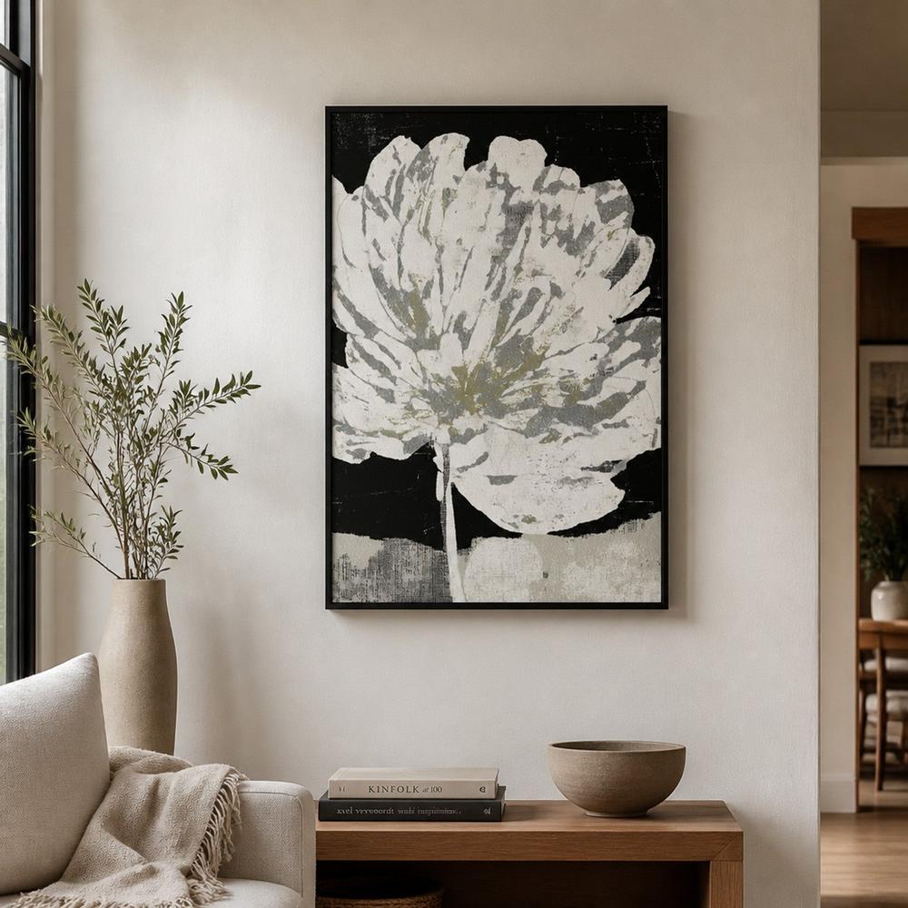 White Peony on Deep Black-by-Chromatic Storm Studio-wall-art-print-canvas-poster-framed-Gioia