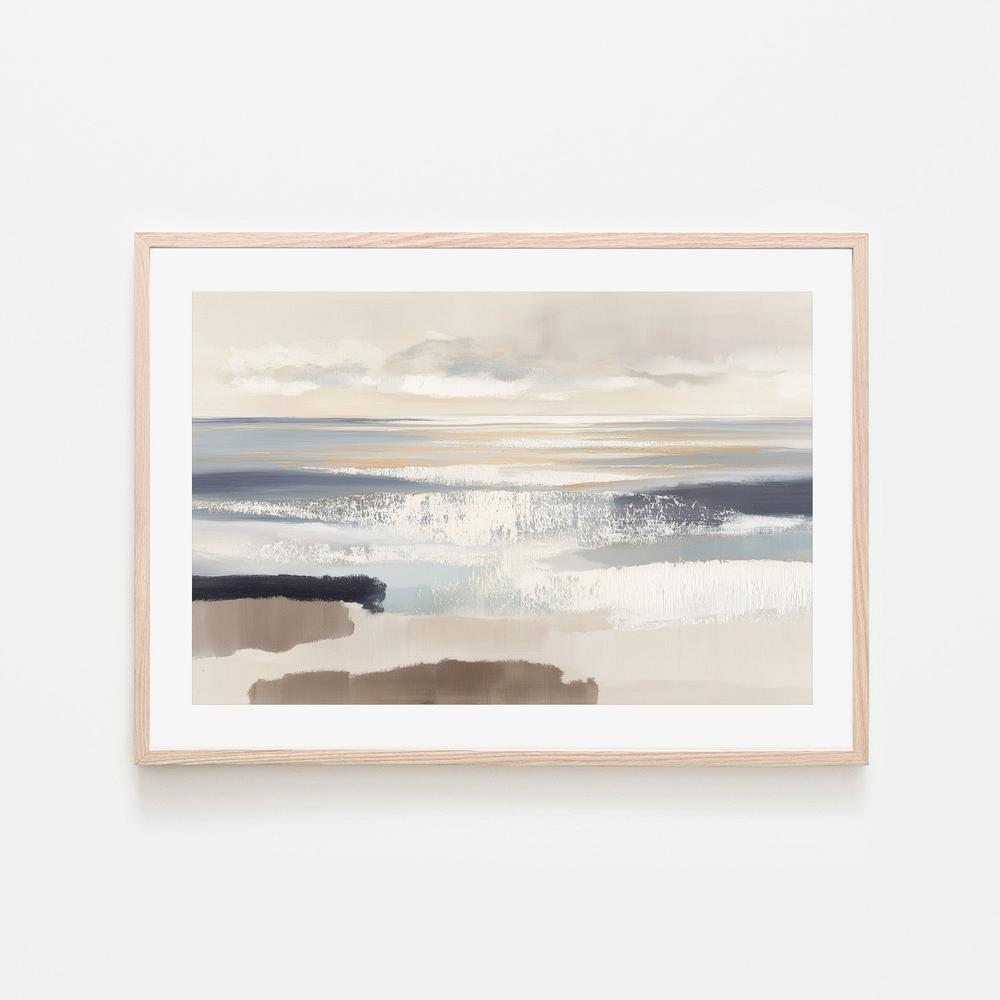 Wide Horizon Beach Abstract-by-Chromatic Storm Studio-wall-art-print-canvas-poster-framed-Gioia
