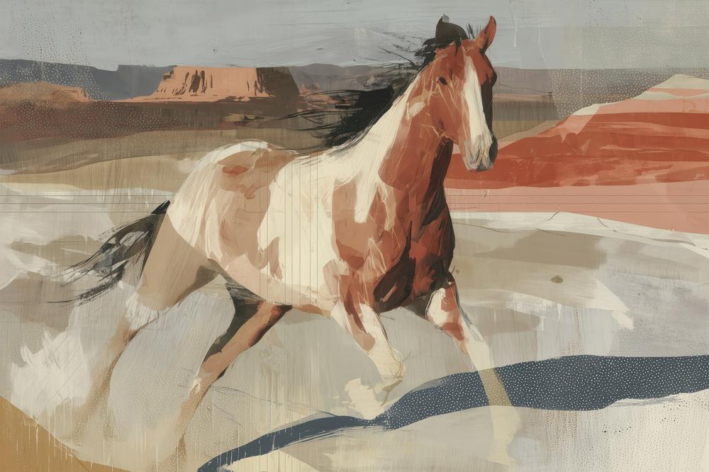 Wild Horse Across the Plains-by-Jordão de Abreu-wall-art-print-canvas-poster-framed-Gioia