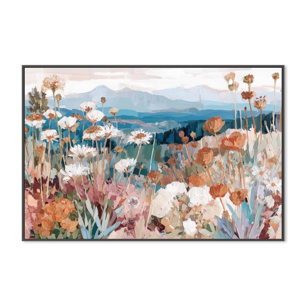 Wildflowers Overlooking Mountains-by-Chromatic Storm Studio-wall-art-print-canvas-poster-framed-Gioia