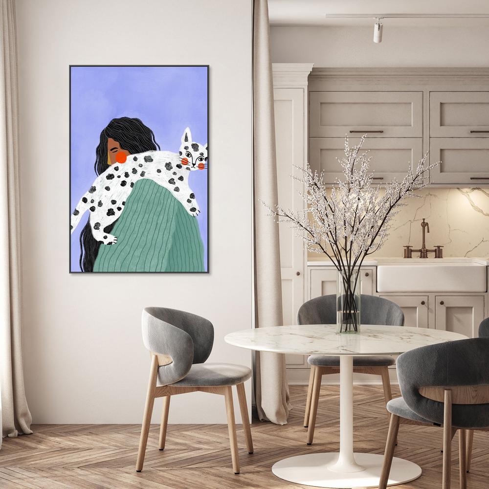 Woman and Spotted Cat-by-Bea Muller-wall-art-print-canvas-poster-framed-Gioia