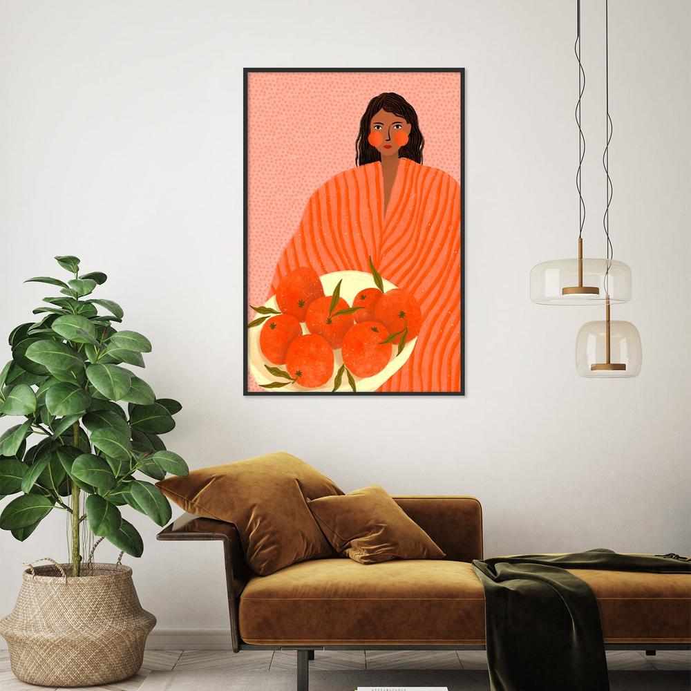 Woman Holding Oranges-by-Bea Muller-wall-art-print-canvas-poster-framed-Gioia