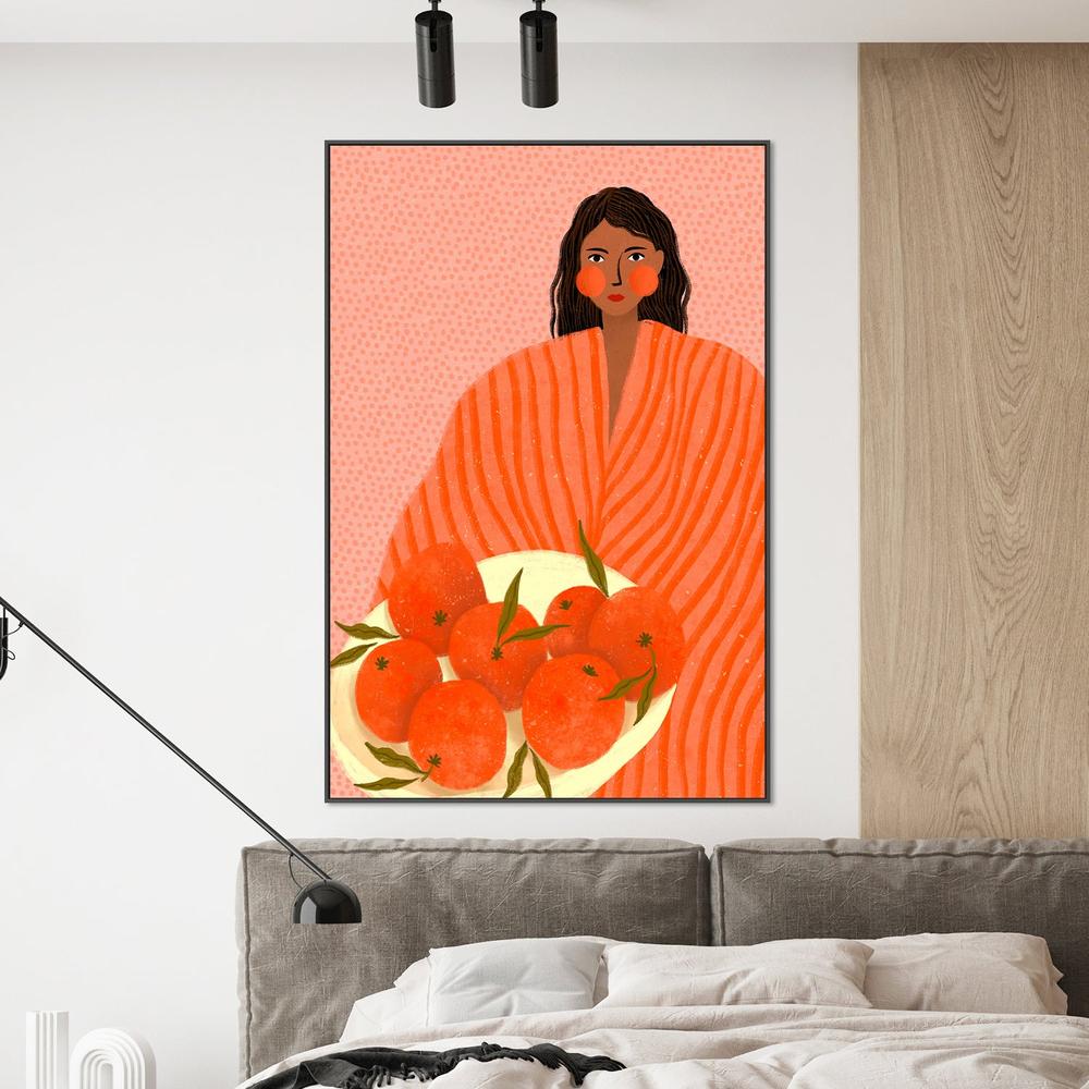 Woman Holding Oranges-by-Bea Muller-wall-art-print-canvas-poster-framed-Gioia