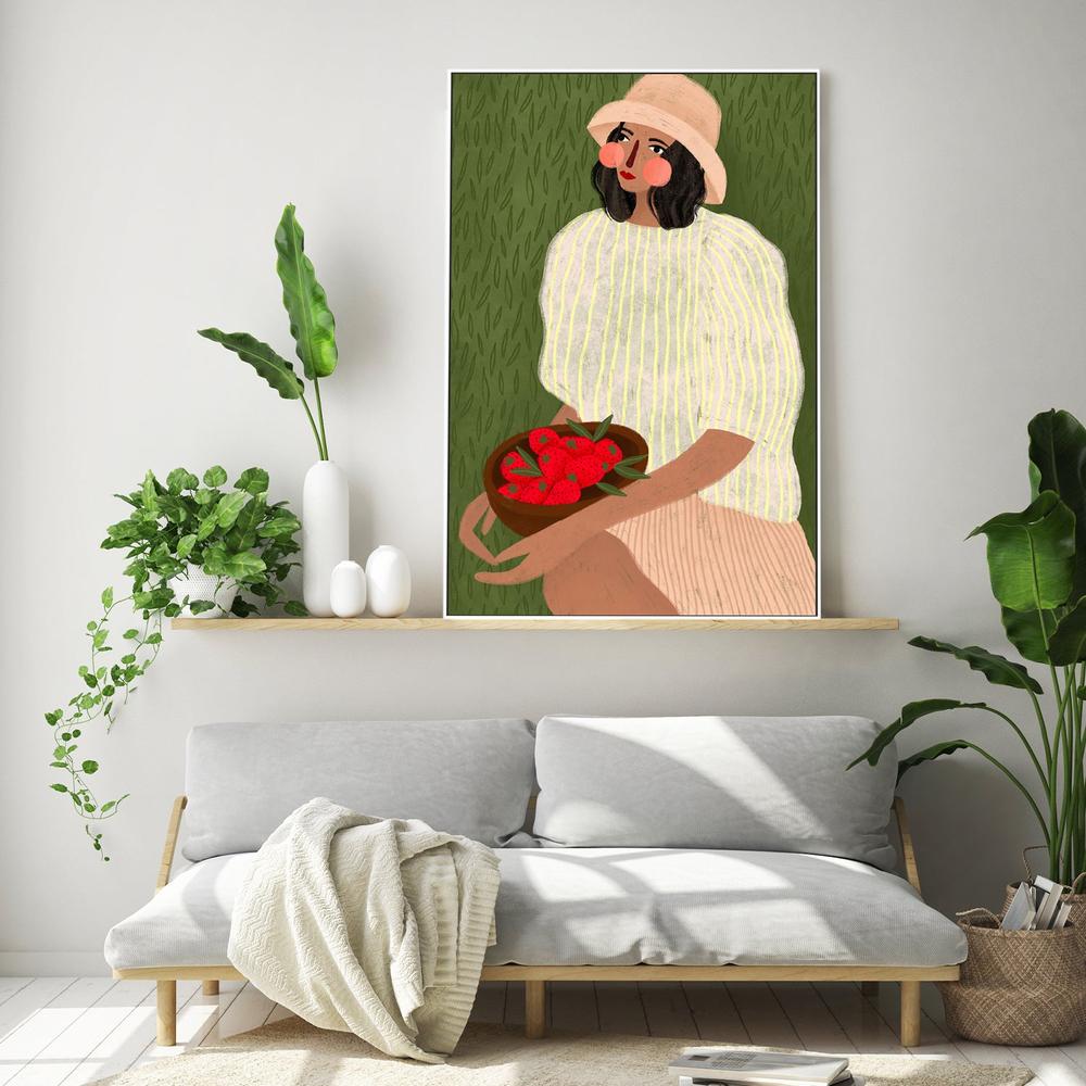 Woman with Berry Bowl-by-Bea Muller-wall-art-print-canvas-poster-framed-Gioia