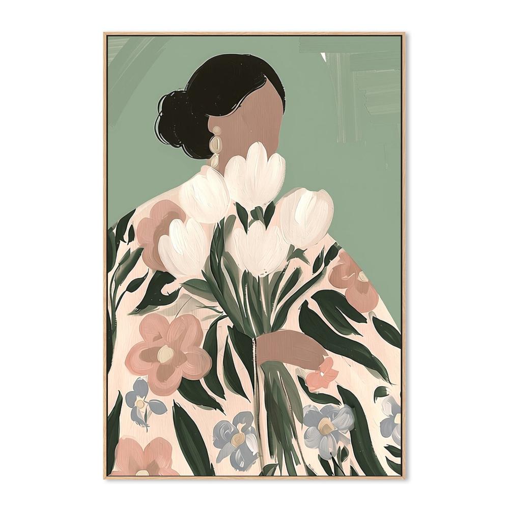 Woman with Tulips-by-Stephanie Jeuffroy-wall-art-print-canvas-poster-framed-Gioia