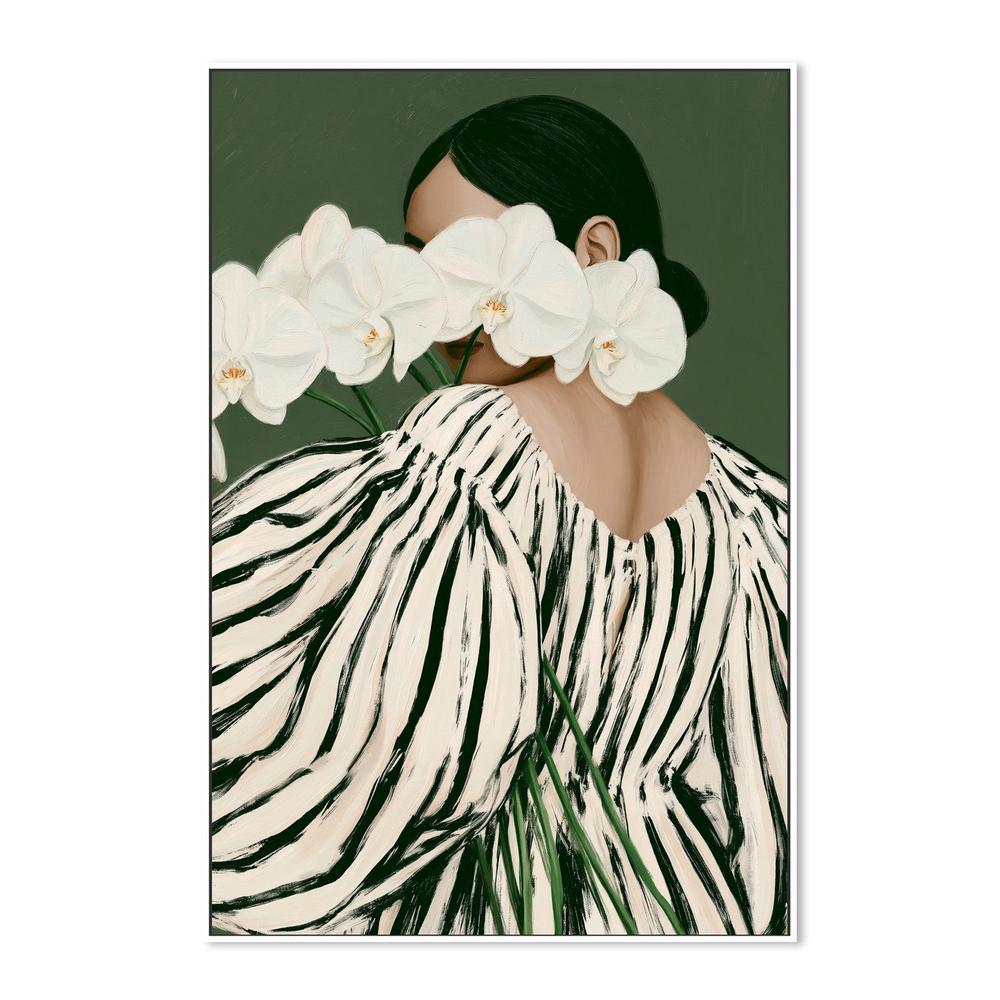 Woman With White Orchids-by-Stephanie Jeuffroy-wall-art-print-canvas-poster-framed-Gioia