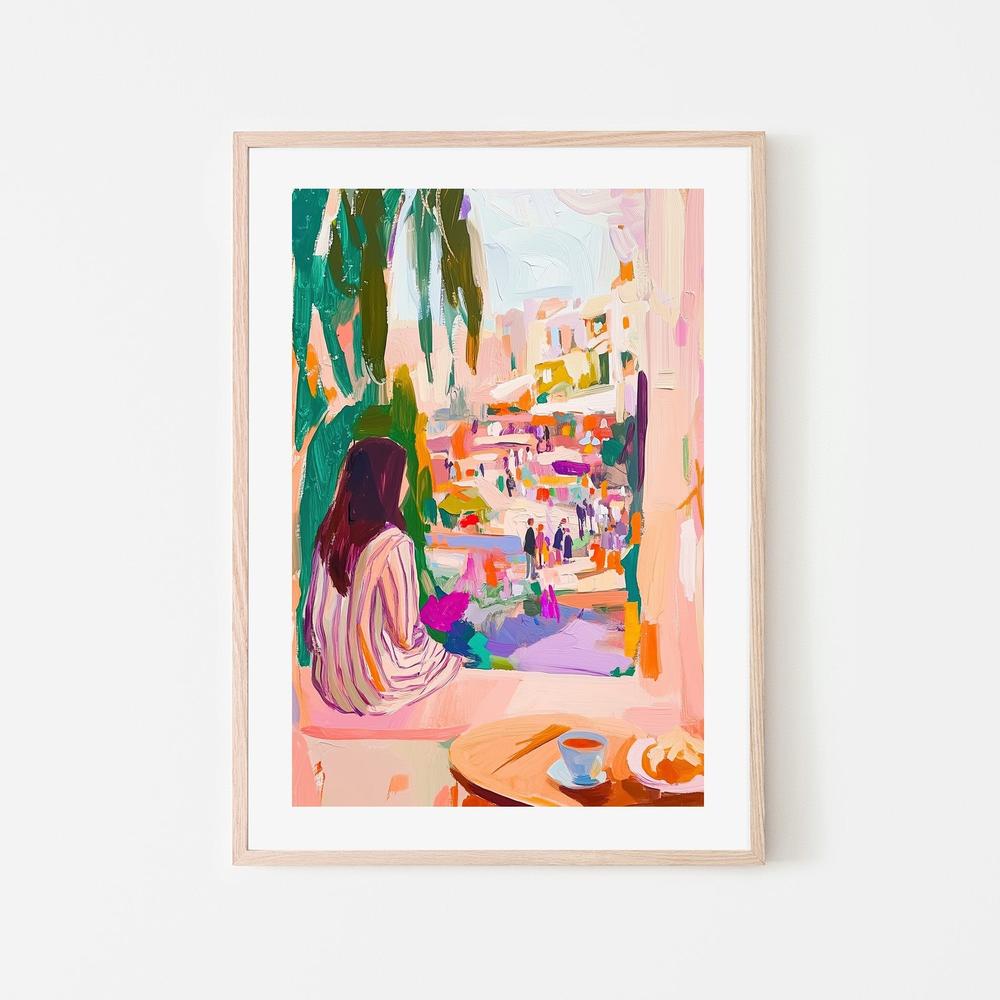 Woman's Summer City View-by-Stephanie Jeuffroy-wall-art-print-canvas-poster-framed-Gioia