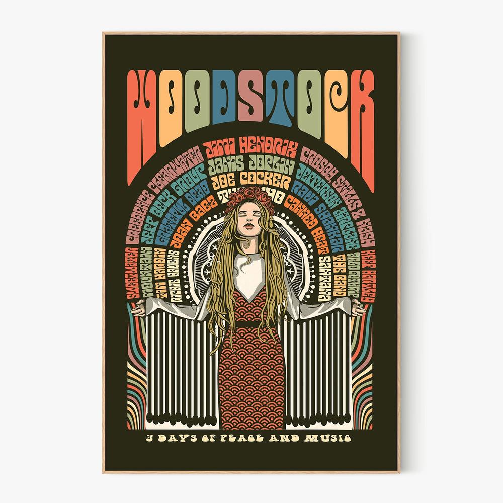 Woodstock Peace Festival-by-Retrodrome-wall-art-print-canvas-poster-framed-Gioia