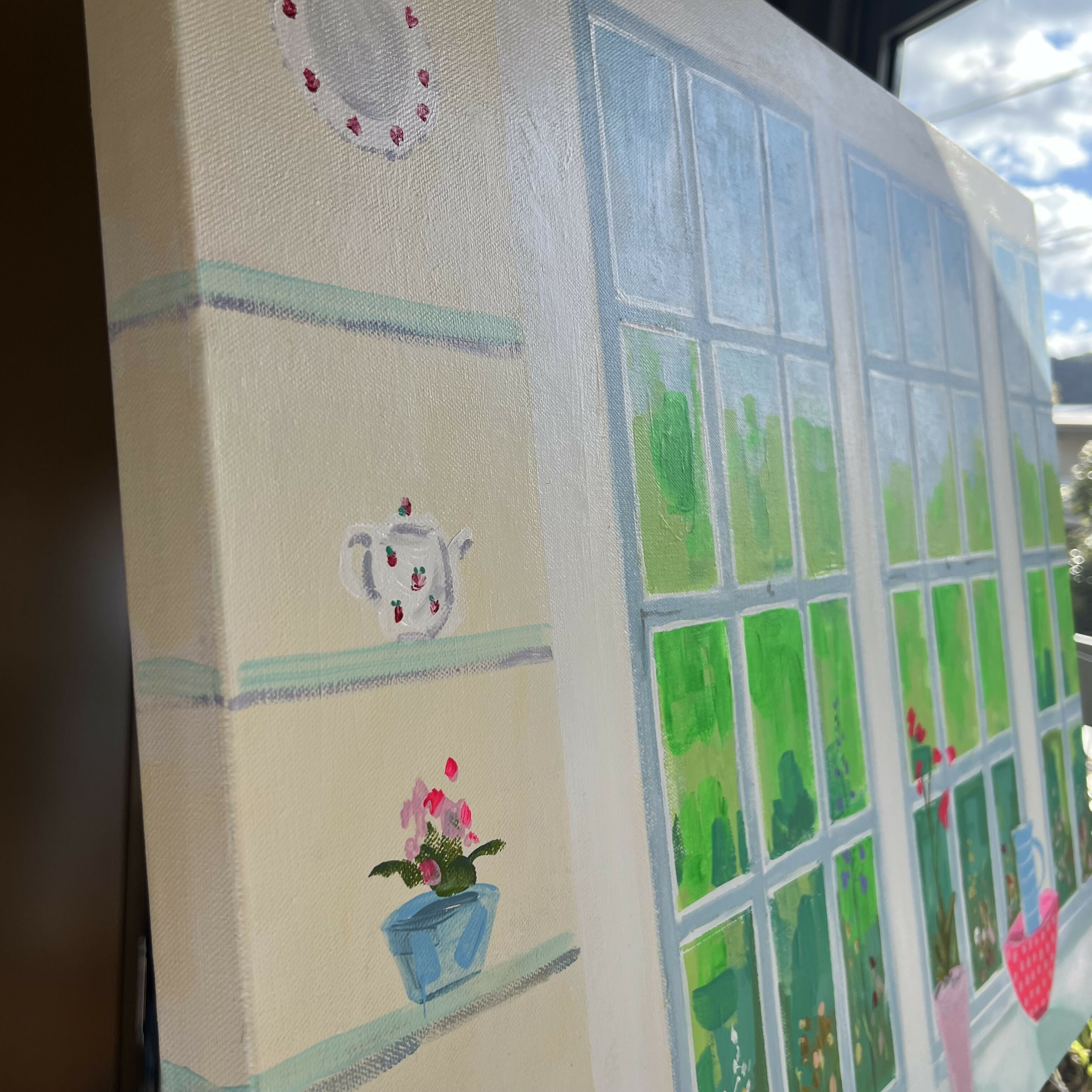 Willowvale Window. Original hand-painted artwork by Meredith Howse.