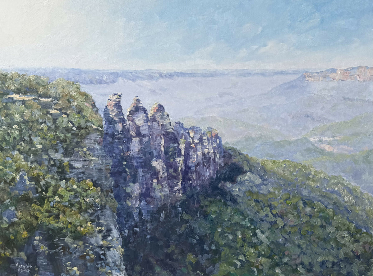 Blue Mountains - Three Sisters. Original hand-painted artwork by Meredith Howse.
