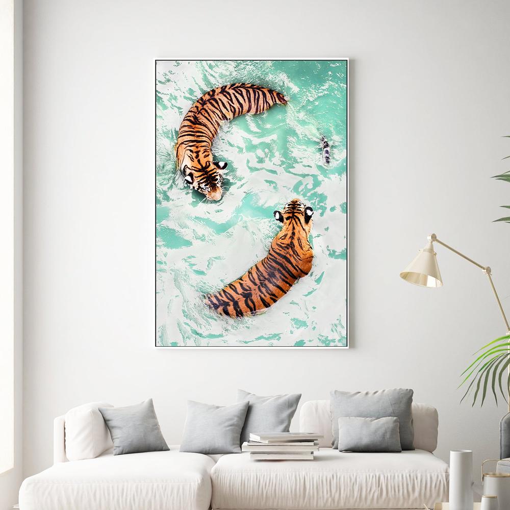Yin & Yang Tigers-by-Gal Pittel-wall-art-print-canvas-poster-framed-Gioia