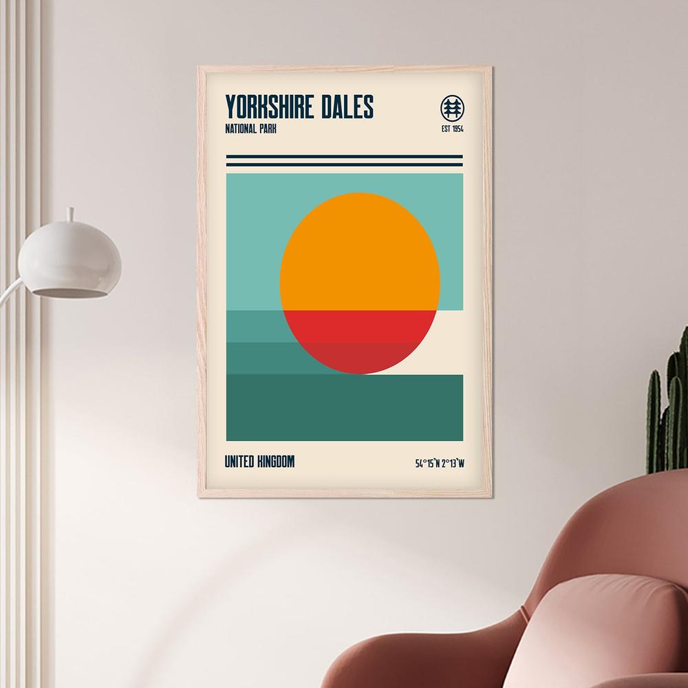Yorkshire Dales Abstract Sunset-by-Retrodrome-wall-art-print-canvas-poster-framed-Gioia