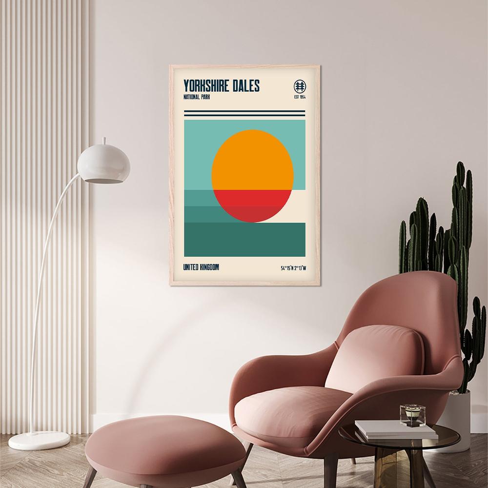 Yorkshire Dales Abstract Sunset-by-Retrodrome-wall-art-print-canvas-poster-framed-Gioia