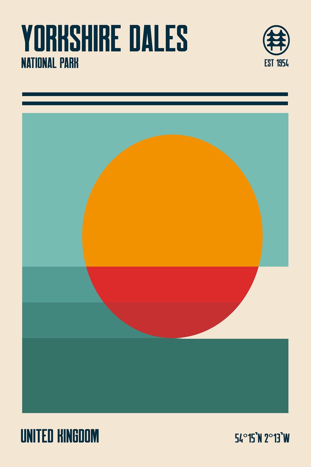 Yorkshire Dales Abstract Sunset-by-Retrodrome-wall-art-print-canvas-poster-framed-Gioia
