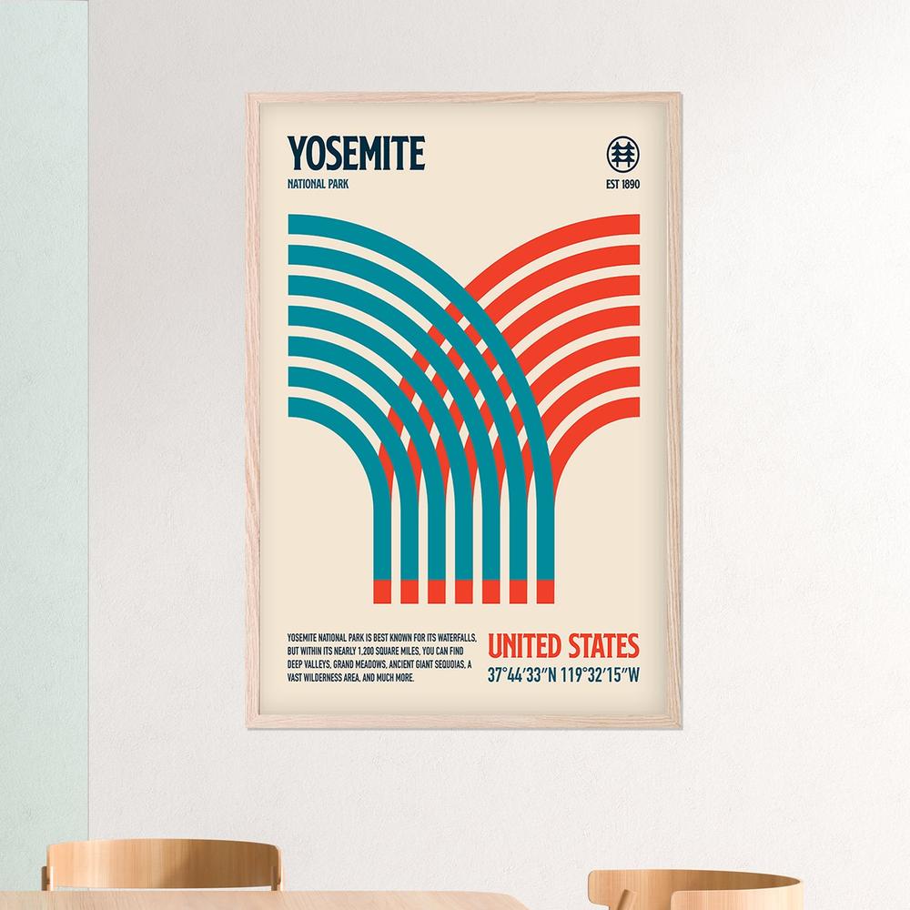Yosemite Abstract Landscape-by-Retrodrome-wall-art-print-canvas-poster-framed-Gioia
