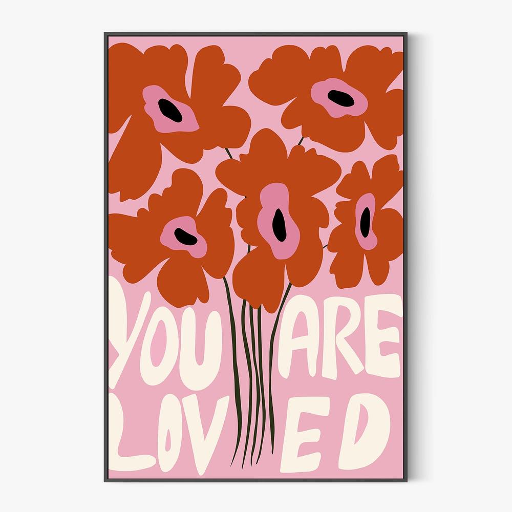 You Are Loved Flowers-by-Miho Art Studio-wall-art-print-canvas-poster-framed-Gioia