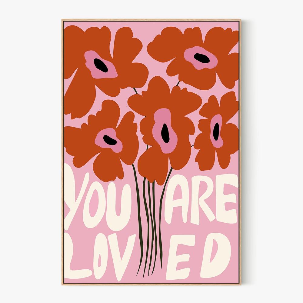 You Are Loved Flowers-by-Miho Art Studio-wall-art-print-canvas-poster-framed-Gioia