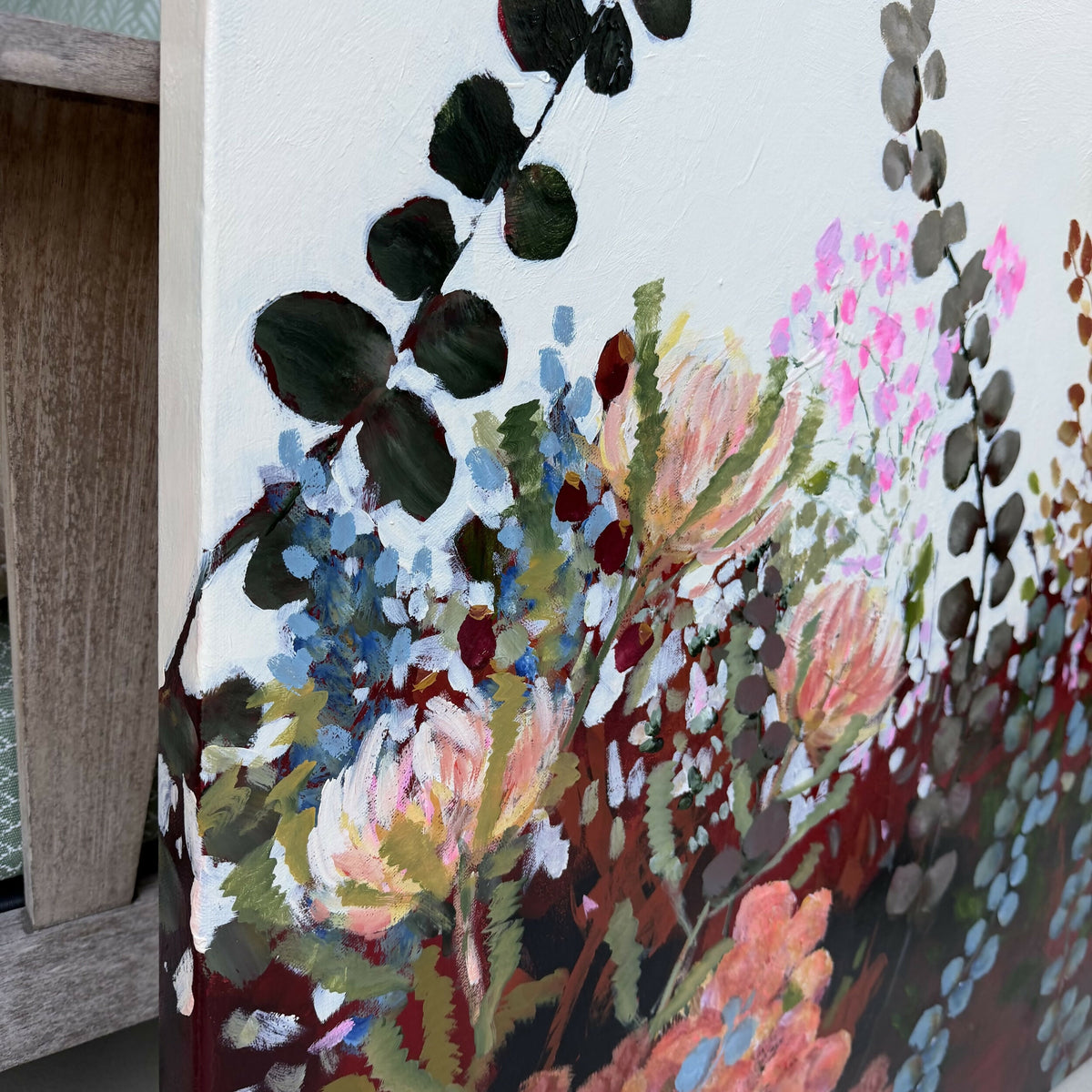 Silver Dollar Eucalyptus Vintage. Original hand-painted artwork by Meredith Howse.
