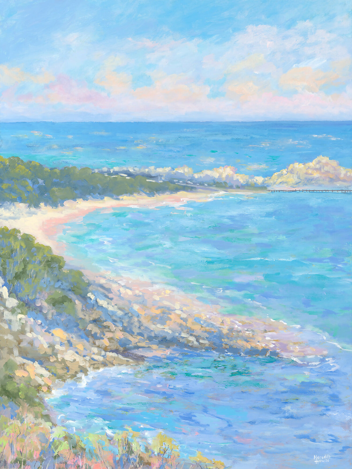 Canal Rocks at Yallingup. Original hand-painted artwork by Meredith Howse.