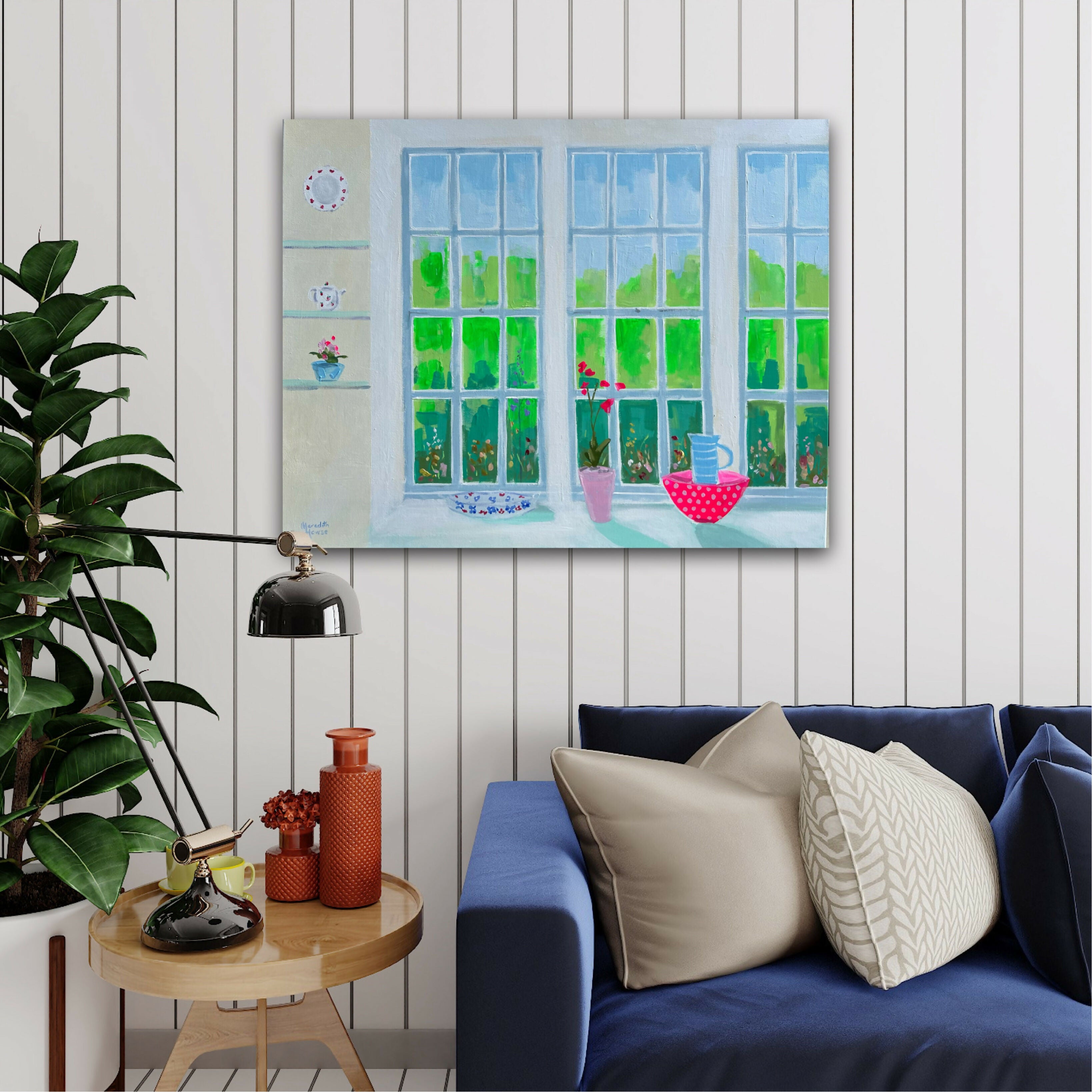 Willowvale Window. Original hand-painted artwork by Meredith Howse.