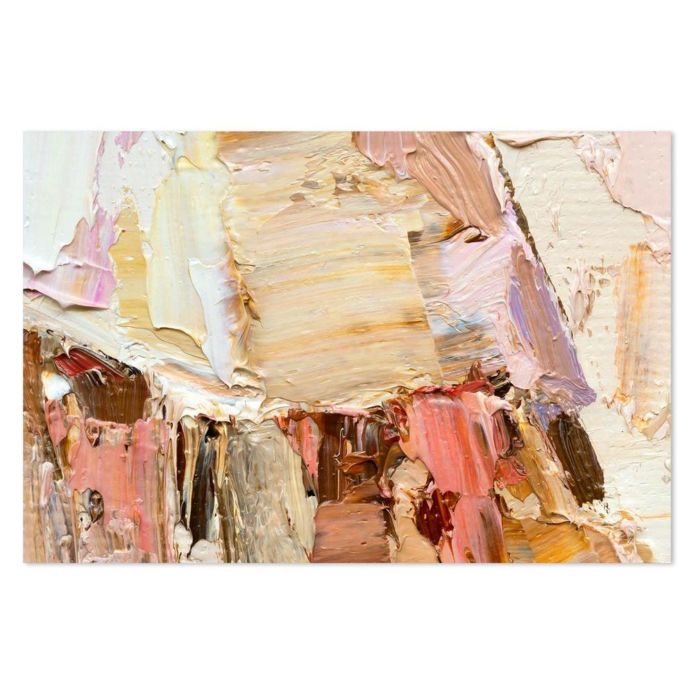 Mustard and Peach Abstract , Hand-painted Canvas