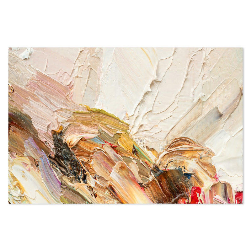Mustard and Nude Abstract , Hand-painted Canvas
