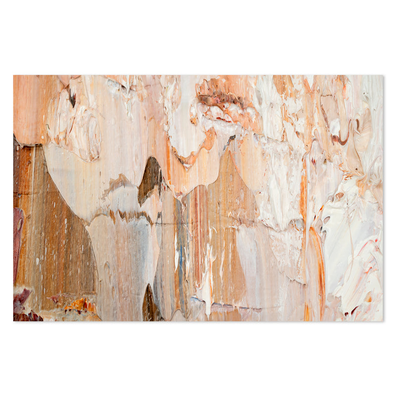Peach and White Abstract , Hand-painted Canvas