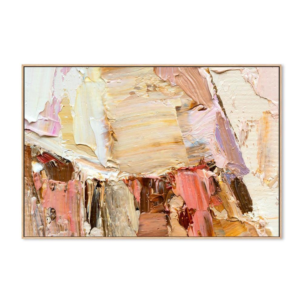 Mustard and Peach Abstract , Hand-painted Canvas