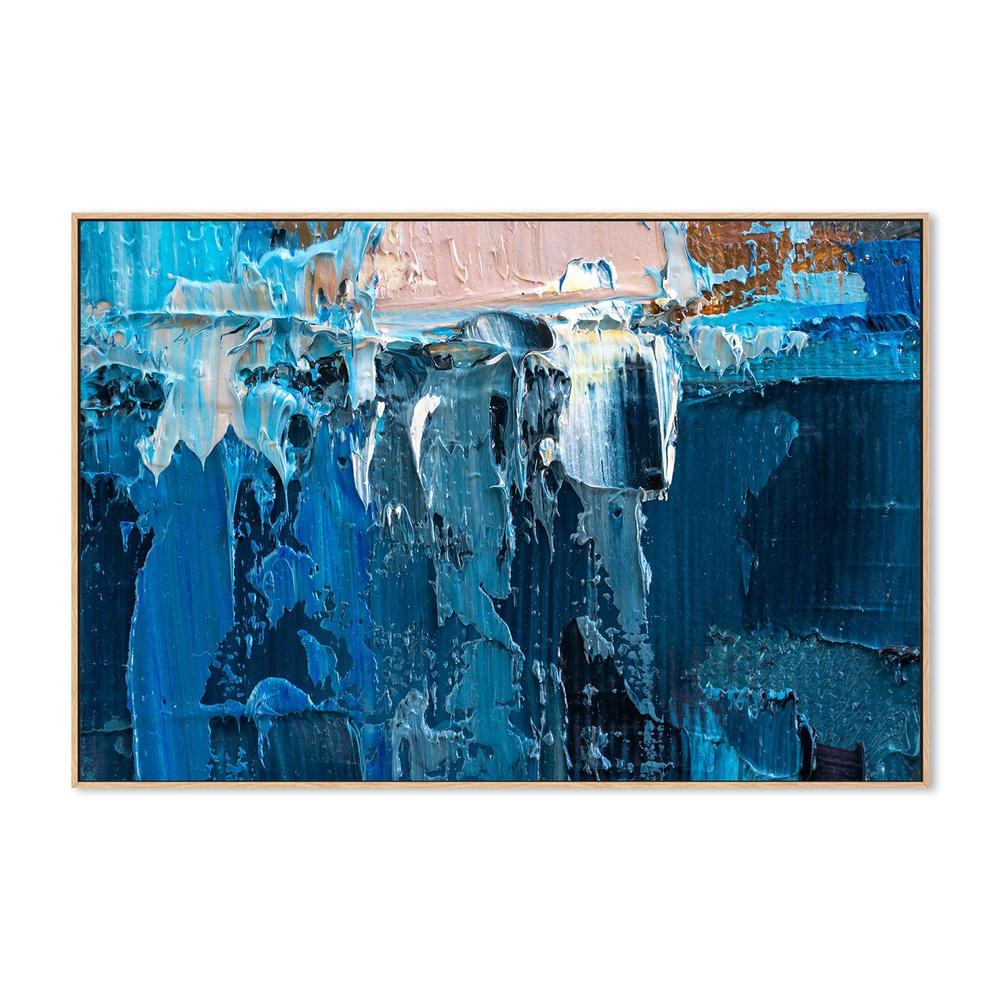 Blue and Pink Abstract , Hand-painted Canvas