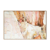 Mustard and Pink Abstract , Hand-painted Canvas