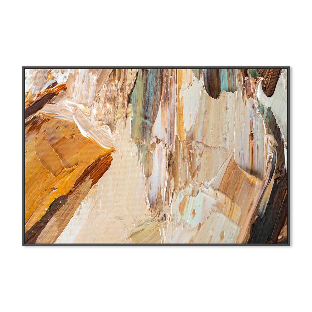 Mustard and Turquoise Abstract , Hand-painted Canvas
