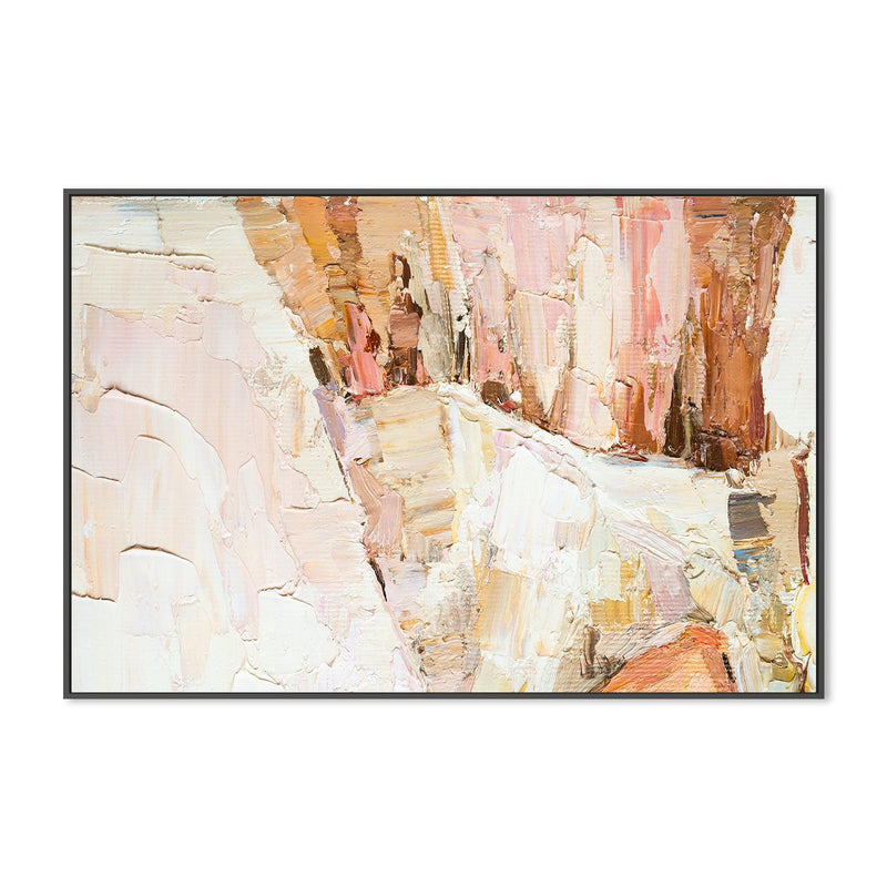 Mustard and Pink Abstract , Hand-painted Canvas
