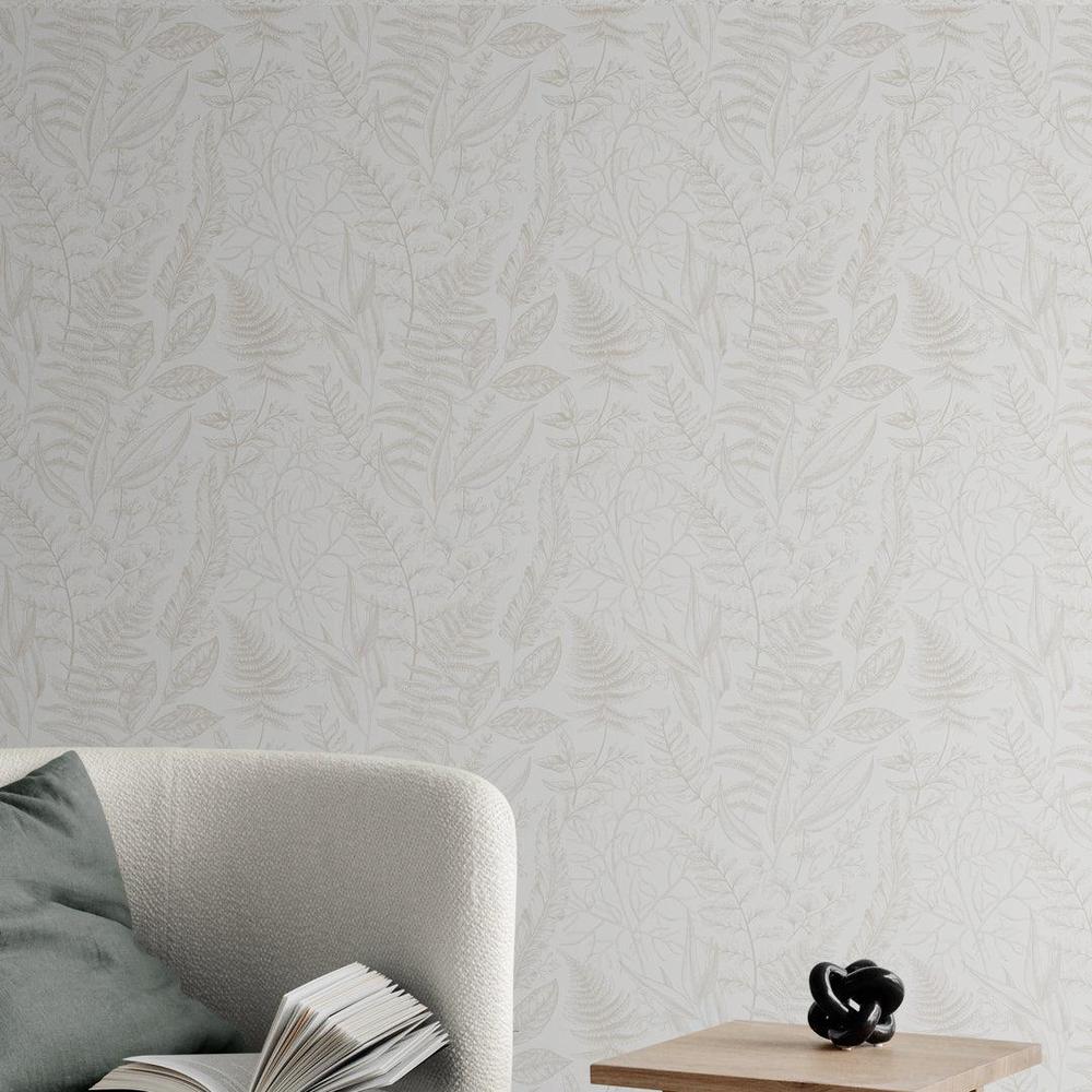 Assorted Beige Leaves Wallpaper
