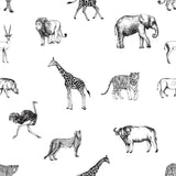 Black and White Animals-wallpaper-eco-friendly-easy-removal-GIOIA-WALL-ART