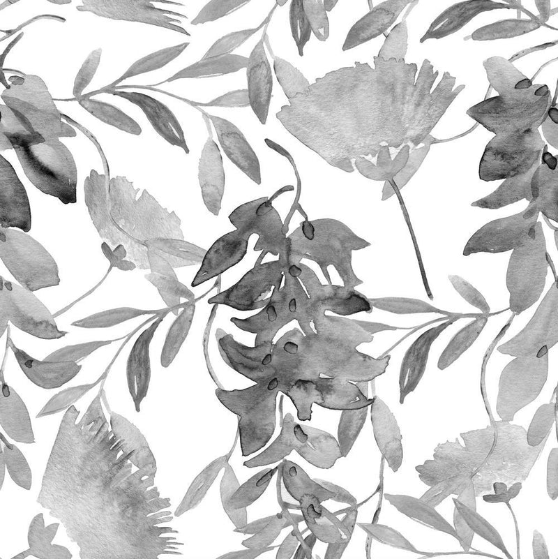 Black and White Florals-wallpaper-eco-friendly-easy-removal-GIOIA-WALL-ART