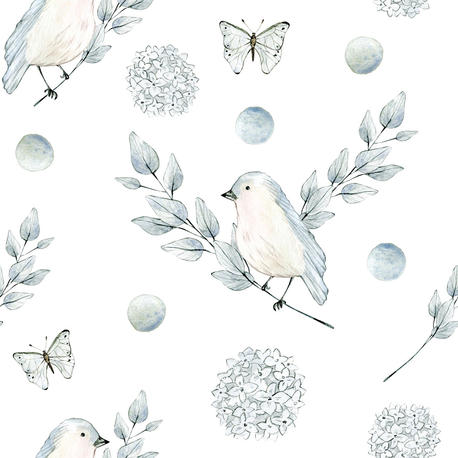 Blue Watercolour Garden