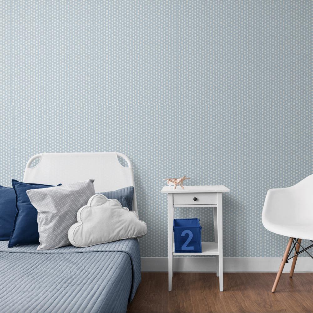 Blue and White Polka Dots-wallpaper-eco-friendly-easy-removal-GIOIA-WALL-ART